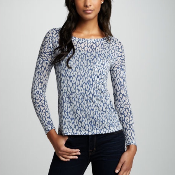 Amour Vert Pamela Leopard Print Tee Top Size S - Picture 1 of 7